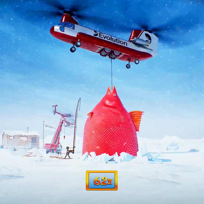 Ice Fishing oyununun bonus raund ekrani